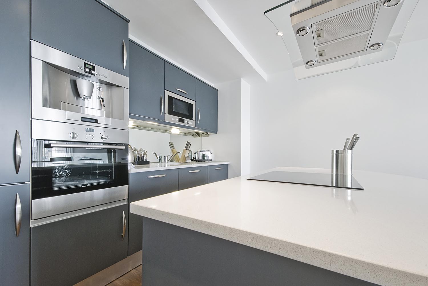 modern blue kitchen